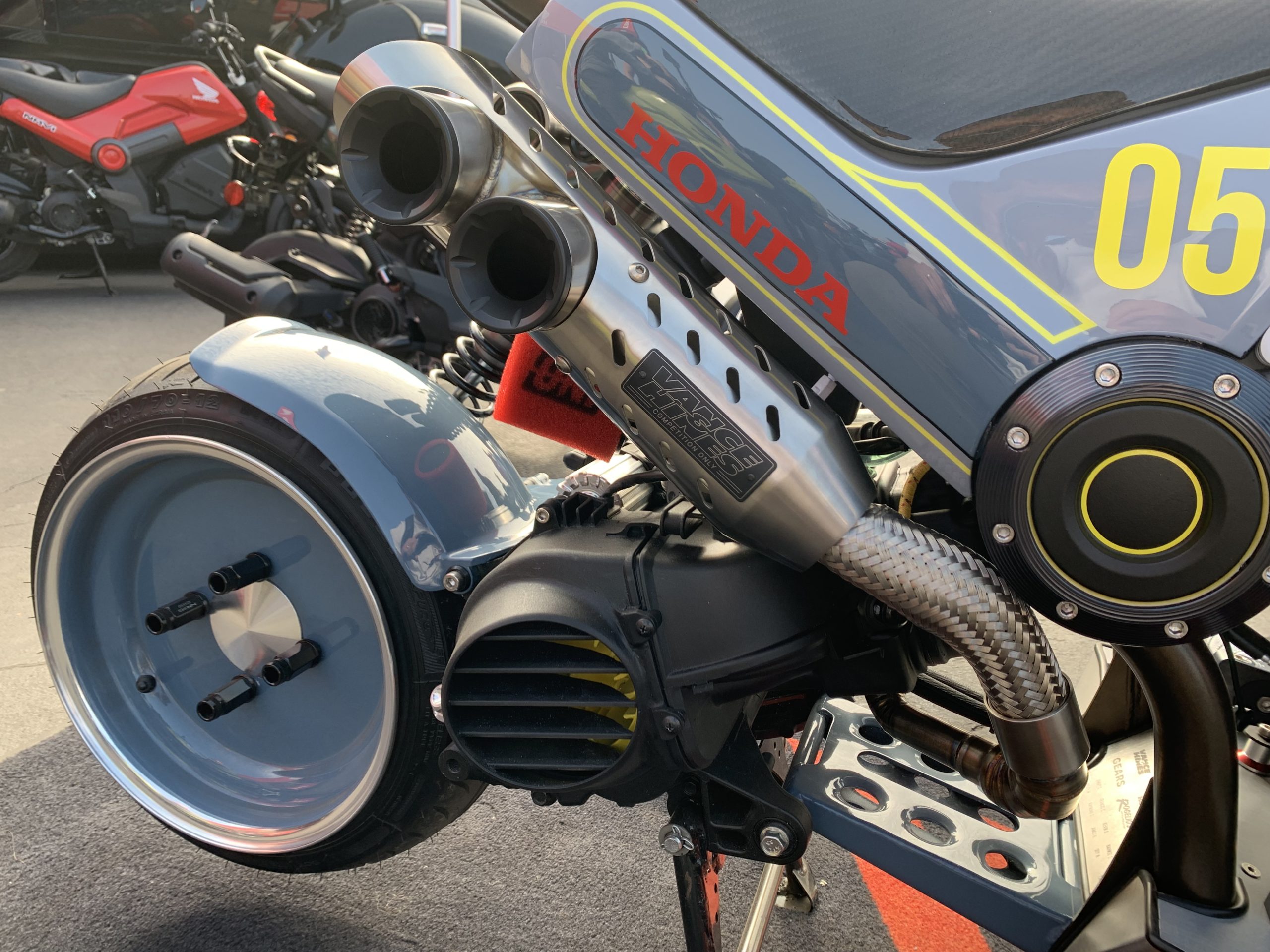 Vance and Hines exhaust pipes on 2022 Honda Navi at IMS Outdoors 2021